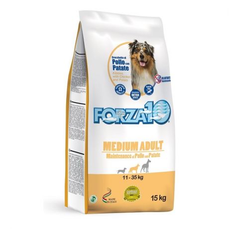 Forza10 Forza10 Med. Maint полнорационный сухой корм для взрослых собак средних и крупных пород из курицы и картофеля - 15 кг