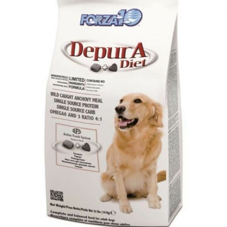 Forza10 Forza10 Depura Active полнорационный диетический корм для взрослых собак для очищения организма от токсинов, с рыбой - 10 кг
