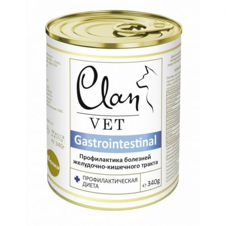 Clan Clan Vet Gastrointestinal влажный корм для собак, для профилактики болезней ЖКТ, диетический, фарш, в консервах - 340 г