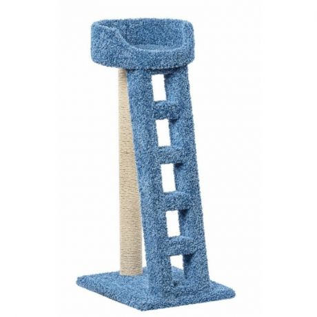 Пушок Лежанка с лестницей когтеточка Пушок для кошек голубого цвета