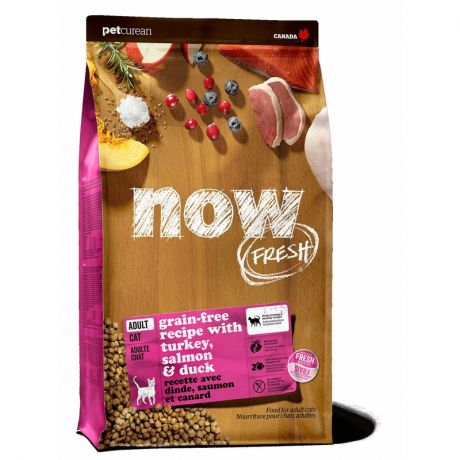 Now Natural Holistic Now Fresh Grain Free Adult Cat Recipe сухой корм для взрослых кошек всех пород беззерновой с индейкой, уткой и овощами - 3,63 кг