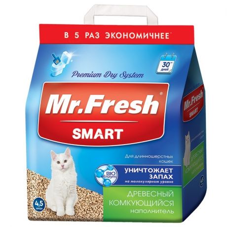 Mr.Fresh Mr. Fresh Smart наполнитель для длинношерстных кошек 9 л