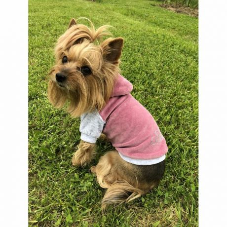OSSO Fashion Толстовка с капюшоном OSSO-fashion для собак любого возраста миниатюрных мелких и средних пород из велюра розового цвета - р. 25