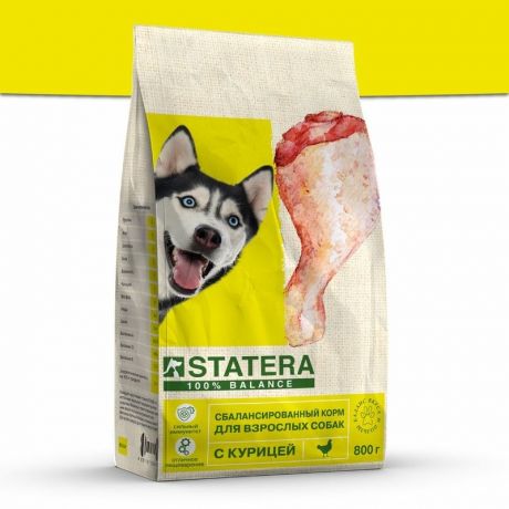 Statera Statera полнорационный сухой корм для собак, с курицей - 800 г