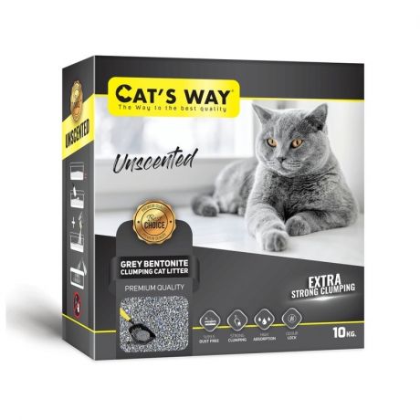 Cats way Наполнитель комкующийся Cats way Box Sodium Grey Cat Litter для кошачьего туалета комкующийся, без запаха - 11,7 л (коробка)