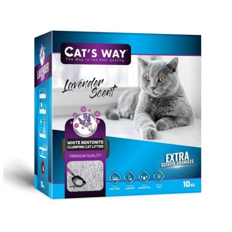 Cats way Cats way Box White Cat Litter With Lavander And Purple Granule наполнитель для кошачьего туалета с ароматом лаванды - 6 л ( коробка)