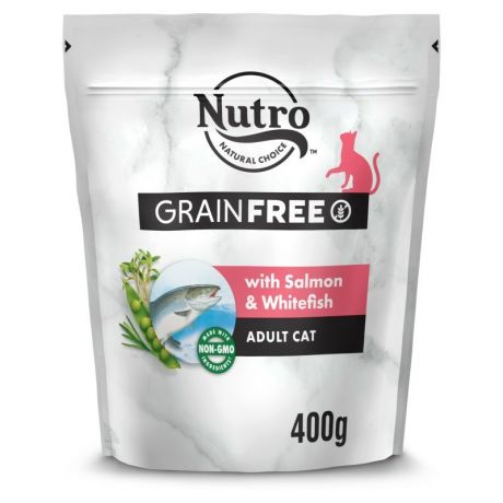Nutro Nutro сухой корм для взрослых кошек с лососем, белой рыбой и экстрактом розмарина 400 г