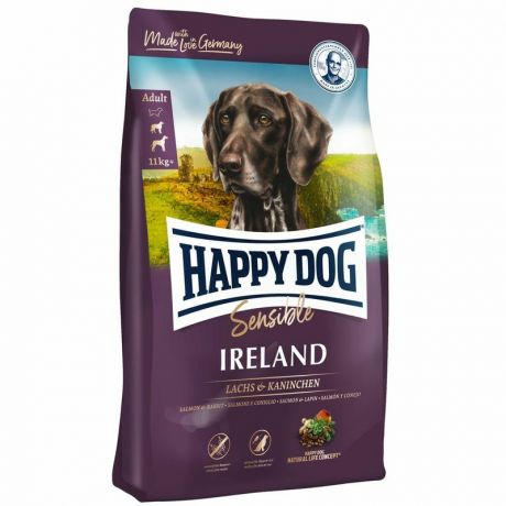 HAPPY DOG Happy Dog Supreme Sensible Ireland полнорационный сухой корм для собак с проблемами кожи и шерсти, с лососем и кроликом - 2,8 кг