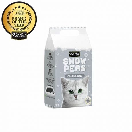 Kit Cat Kit Cat Snow Peas наполнитель для туалета кошки биоразлагаемый на основе горохового шрота с акивированным углем - 7 л