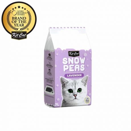 Kit Cat Kit Cat Snow Peas наполнитель для туалета кошки биоразлагаемый на основе горохового шрота с ароматом лаванды - 7 л