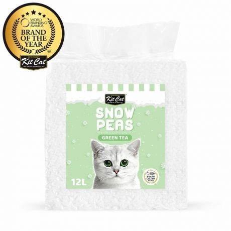 Kit Cat Kit Cat Snow Peas наполнитель для туалета кошки биоразлагаемый на основе горохового шрота с ароматом зеленого чая