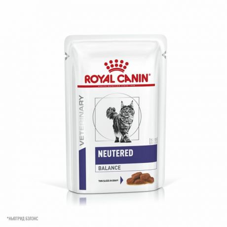 ROYAL CANIN Royal Canin Neutered Balance полнорационный влажный корм для взрослых стерилизованных котов и кошек склонных к набору лишнего веса, диетический, кусочки в соусе, в паучах - 85 г