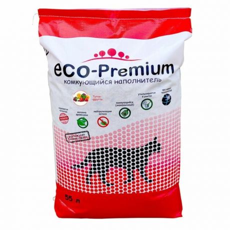 ECO-Premium ECO Premium Тутти-фрутти наполнитель для кошек любого возраста древесный комкующийся