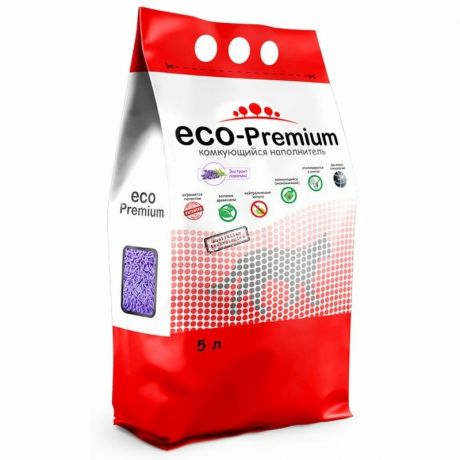 ECO-Premium ECO Premium Лаванда наполнитель для кошек любого возраста древесный комкующийся - 5 л
