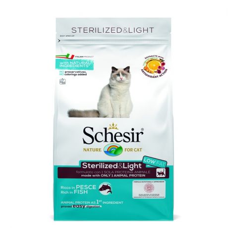 Schesir Schesir сухой корм для стерилизованных кошек, с рыбой - 400 г
