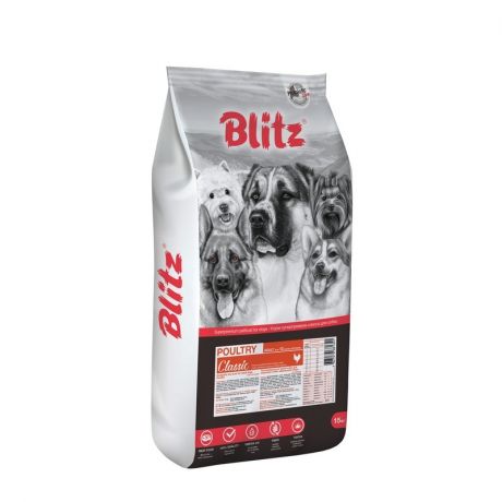 Blitz Blitz Classic Adult Dog полнорационный сухой корм для собак, с домашней птицей - 15 кг