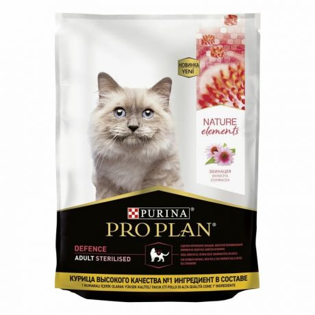 PRO PLAN Pro Plan Nature Elements сухой корм для стерилизованных кошек и кастрированных котов, с высоким содержанием курицы - 200 г