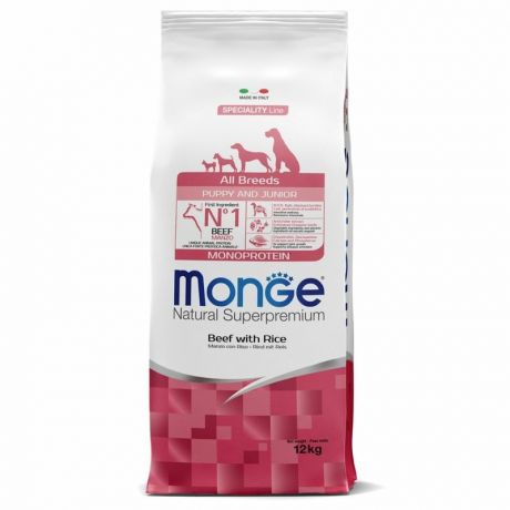 Monge Monge Dog Monoprotein сухой корм для щенков всех пород говядина с рисом