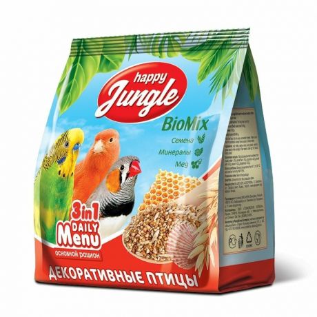Happy Jungle Happy Jungle сухой корм для декоративных птиц, универсальный - 350 г