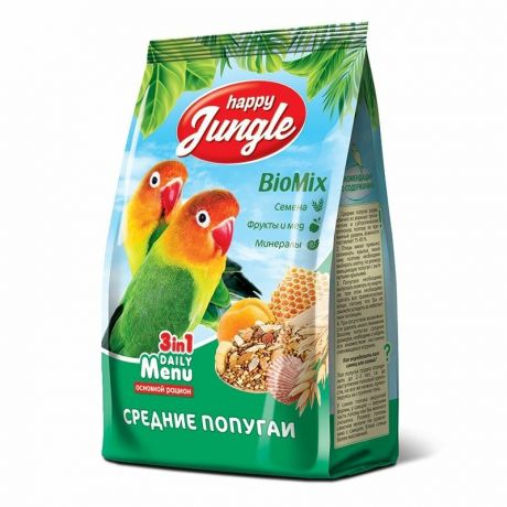 Happy Jungle Happy Jungle сухой корм для средних попугаев - 500 г