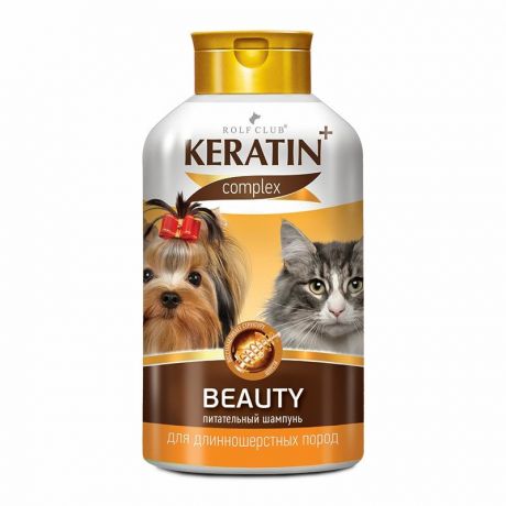 RolfClub Keratin+ Шампунь RolfClub Keratin+ Beauty для длинношерстных кошек и собак - 400 мл