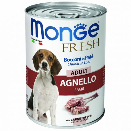 Monge Monge Dog Fresh Chunks in Loaf влажный корм для взрослых собак мясной рулет из ягненка - 0,4 кг