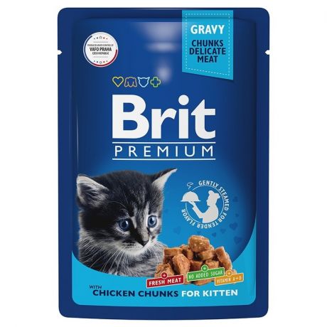 Brit Brit Premium влажный корм для котят с цыпленком в соусе 85 г