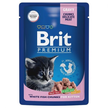 Brit Brit Premium влажный корм для котят с белой рыбой в соусе 85 г
