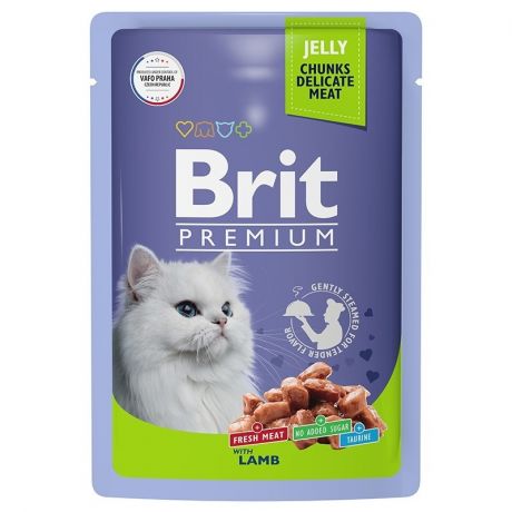 Brit Brit Premium влажный корм для взрослых кошек с ягненком в желе 85 г