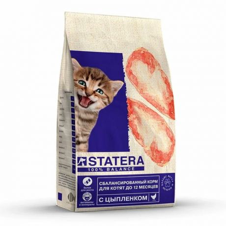 Statera Statera полнорационный сухой корм для котят, с цыплёнком - 800 г