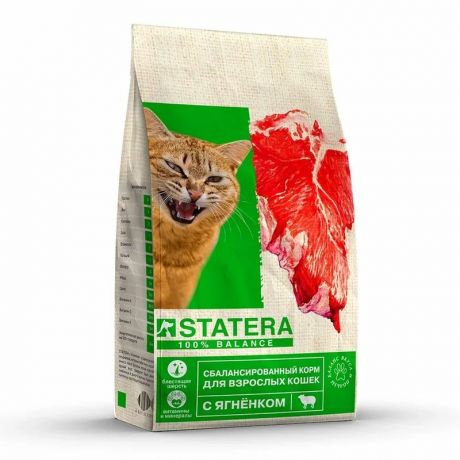 Statera Statera полнорационный сухой корм для кошек, с ягнёнком - 800 г