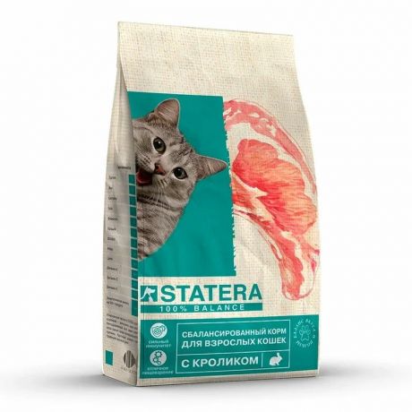 Statera Statera полнорационный сухой корм для кошек, с кроликом - 800 г
