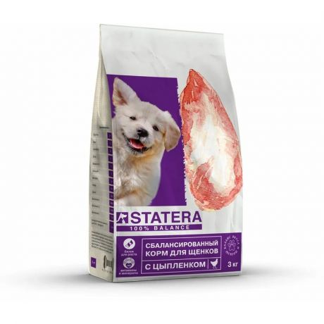Statera Statera полнорационный сухой корм для щенков, с цыпленком - 3 кг