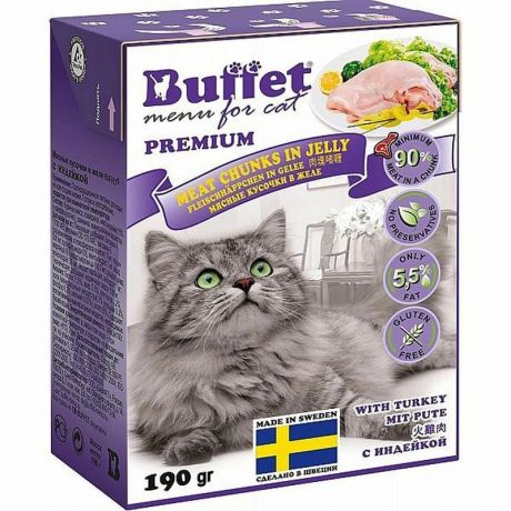Buffet Buffet влажный корм для кошек в желе с индейкой 190 г