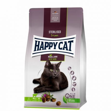 HAPPY CAT Happy Cat Sterilised сухой корм для взрослых стерилизованных кошек с пастбищным ягненком - 1,3 кг