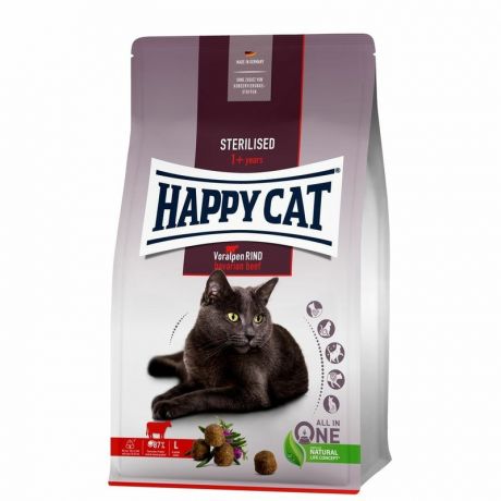 HAPPY CAT Happy Cat Sterilised сухой корм для взрослых стерилизованных кошек с альпийской говядиной - 4 кг