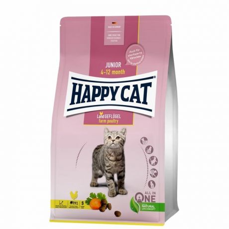 HAPPY CAT Happy Cat Young Юниор сухой корм для котят с домашней птицей - 0,3 кг