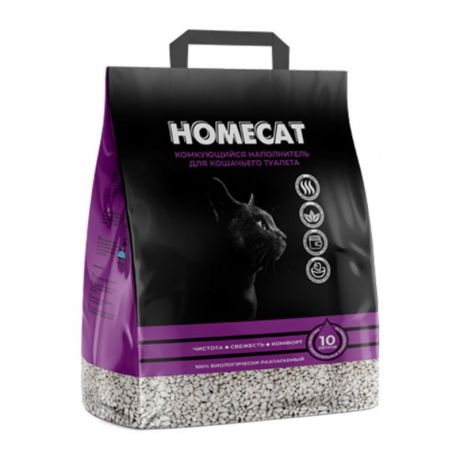 HOMECAT Homecat впитывающий наполнитель для кошачьих туалетов 10 л