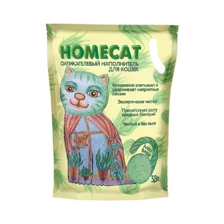 HOMECAT Homecat Алоэ Вера силикагелевый наполнитель для кошачьих туалетов с ароматом алоэ вера 3,8 л