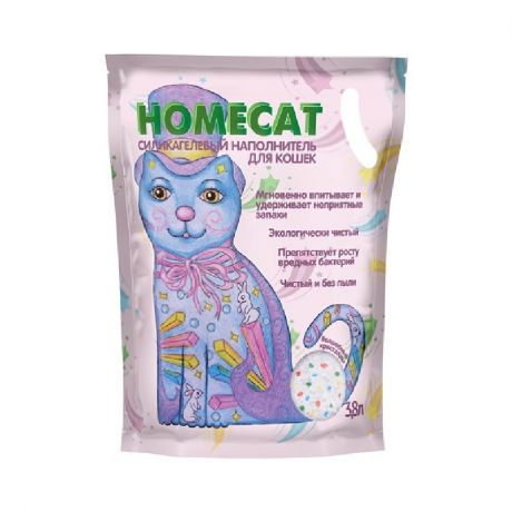 HOMECAT Homecat Волшебные кристаллы силикагелевый наполнитель для кошачьих туалетов 3,8 л