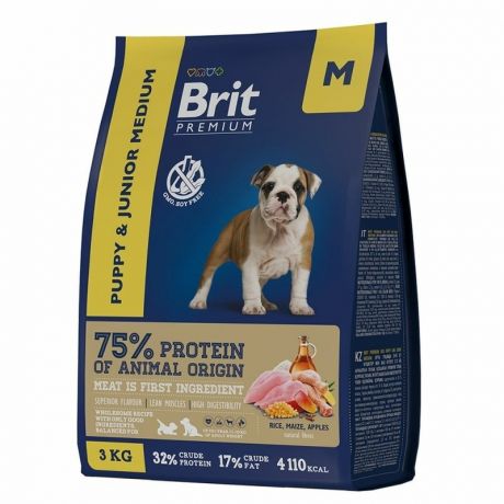 Brit Brit Premium Dog Puppy and Junior Medium сухой корм для щенков средних пород с курицей