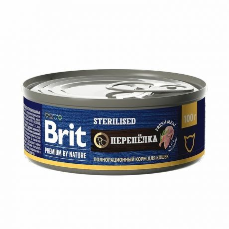 Brit Brit Premium by Nature Sterilised влажный корм для стерилизованных кошек с перепелкой - 100 г