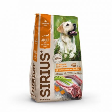 SIRIUS Sirius сухой корм для взрослых собак с ягненоком и рисом