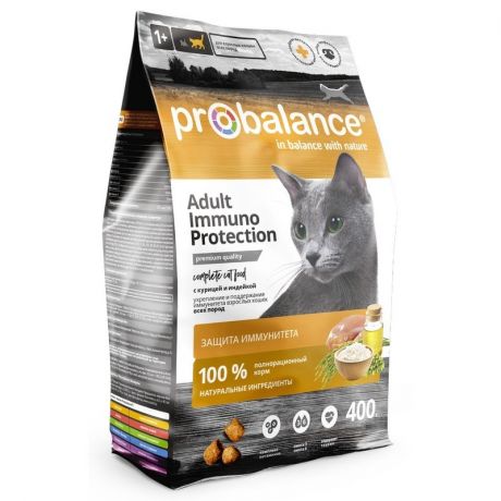 ProBalance ProBalance Immuno Protection полнорационный сухой корм для кошек для укрепления иммунитета, с курицей и индейкой - 400 г