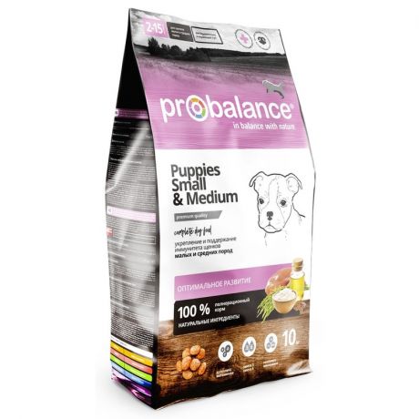 ProBalance ProBalance Immuno Puppies Small & Medium полнорационный сухой корм для щенков мелких и средних пород для укрепления иммунитета, с курицей