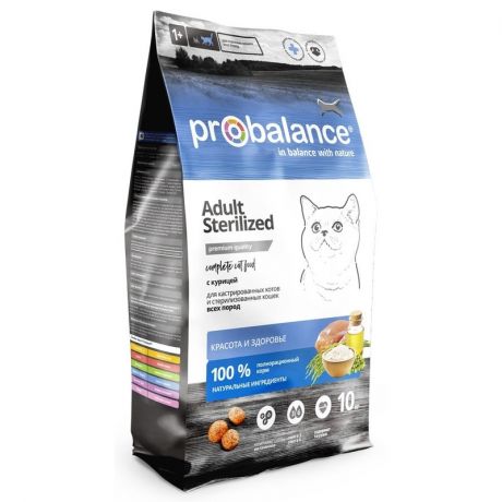 ProBalance ProBalance Sterilized полнорационный сухой корм для стерилизованных кошек, с курицей и рисом