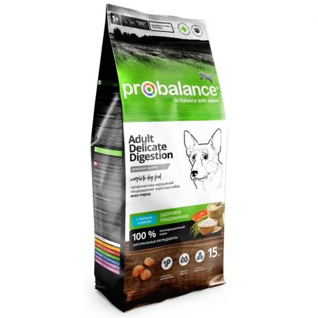 ProBalance ProBalance Delicate Digestion полнорационный сухой корм для собак, здоровое пищеварение, с лососем - 15 кг