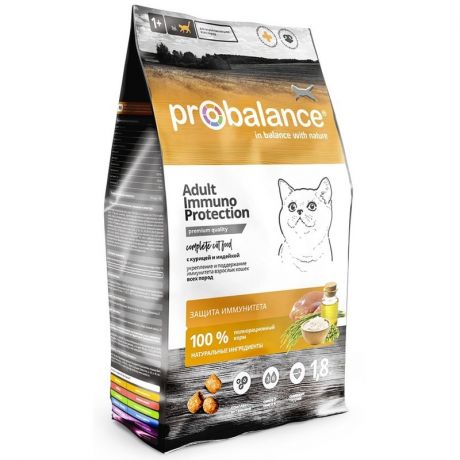 ProBalance ProBalance Immuno Protection полнорационный сухой корм для кошек для укрепления иммунитета, с курицей и индейкой - 1,8 кг