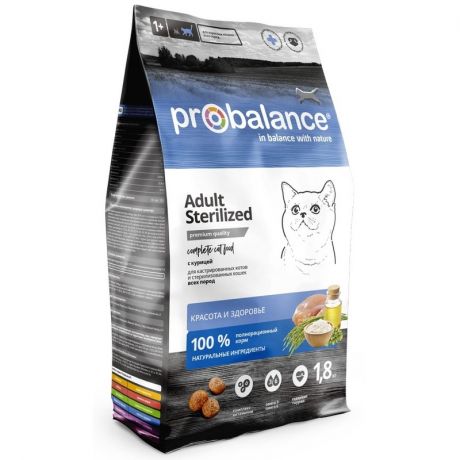 ProBalance ProBalance Sterilized полнорационный сухой корм для стерилизованных кошек, с курицей и рисом - 1,8 кг