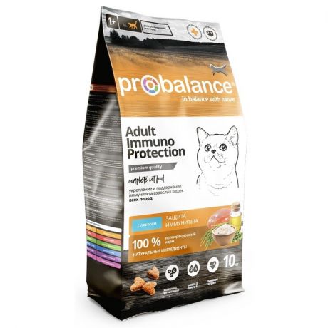 ProBalance ProBalance Immuno Protection полнорационный сухой корм для кошек для укрепления иммунитета, с лососем - 10 кг